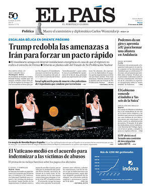Prima pagina El País di oggi - Quotidiano estero