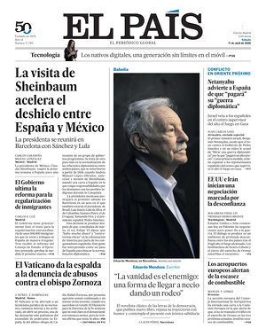 Prima pagina El País di oggi - Quotidiano estero