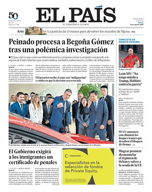 Prima pagina El País di oggi - Quotidiano estero