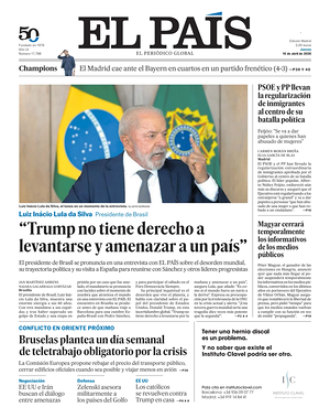 Prima pagina El País di oggi - Quotidiano estero