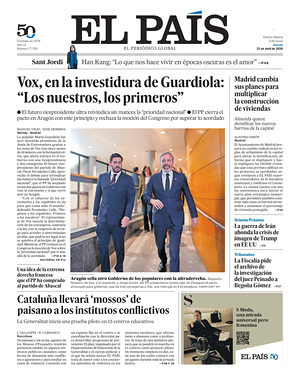 Prima pagina El País di oggi - Quotidiano estero