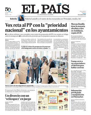 Prima pagina El País di oggi - Quotidiano estero
