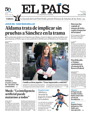 Prima pagina El País di oggi - Quotidiano estero