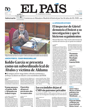 El País prima pagina