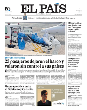 Prima pagina El País di oggi - Quotidiano estero
