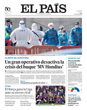 Prima pagina El País di oggi - Quotidiano estero