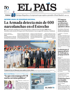 Prima pagina El País di oggi - Quotidiano estero