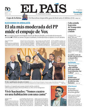 Prima pagina El País di oggi - Quotidiano estero