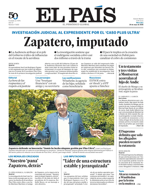 Prima pagina El País di oggi - Quotidiano estero