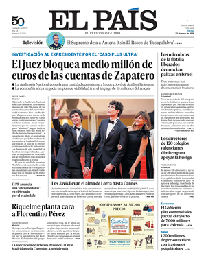 Prima pagina El País di oggi - Quotidiano estero