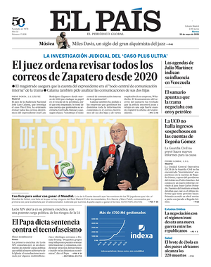 Prima pagina El País di oggi - Quotidiano estero