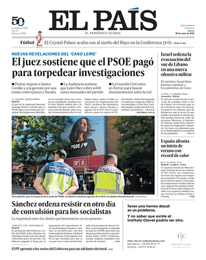Prima pagina El País di oggi - Quotidiano estero