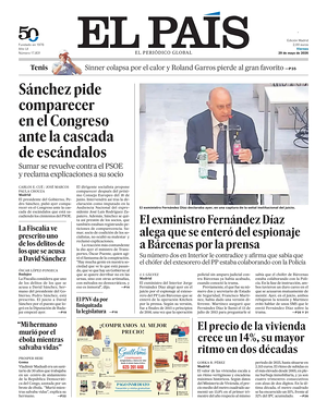 Prima pagina El País di oggi - Quotidiano estero