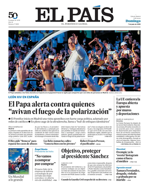 Prima pagina El País di oggi - Quotidiano estero