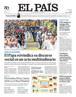 Prima pagina El País di oggi - Quotidiano estero