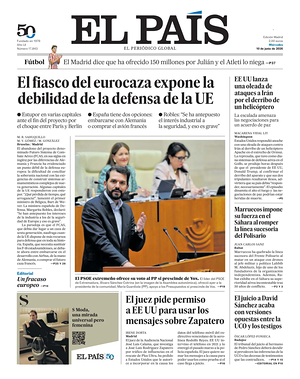 Prima pagina El País di oggi - Quotidiano estero