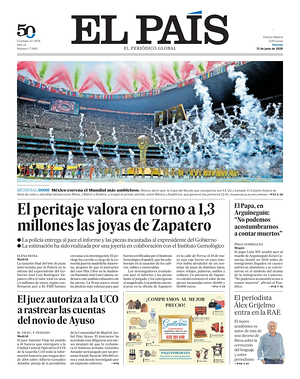 Prima pagina El País di oggi - Quotidiano estero