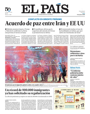 Prima pagina El País di oggi - Quotidiano estero