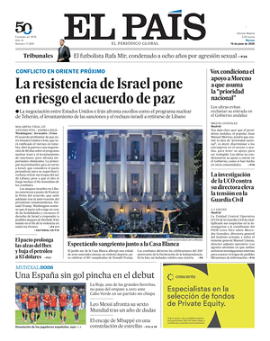 Prima pagina El País di oggi - Quotidiano estero
