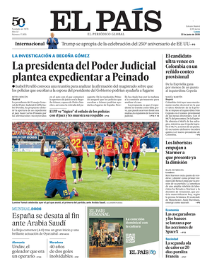 Prima pagina El País di oggi - Quotidiano estero
