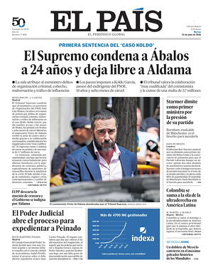 Prima pagina El País di oggi - Quotidiano estero
