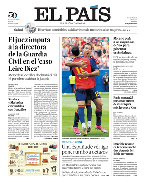 Prima pagina El País di oggi - Quotidiano estero