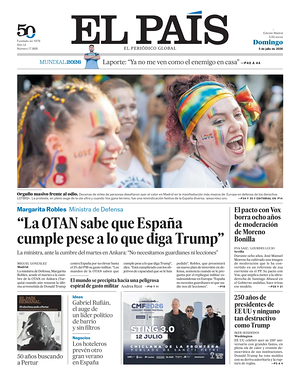 Prima pagina El País di oggi - Quotidiano estero