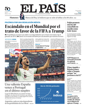Prima pagina El País di oggi - Quotidiano estero