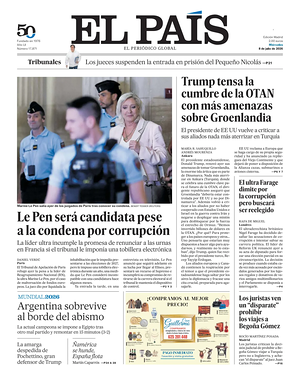 Prima pagina El País di oggi - Quotidiano estero