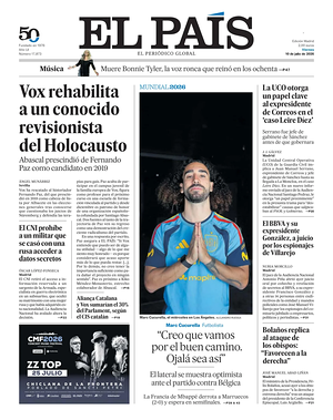 Prima pagina El País di oggi - Quotidiano estero