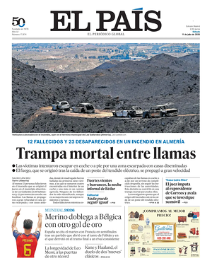 Prima pagina El País di oggi - Quotidiano estero