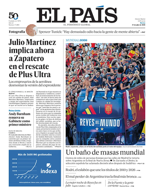 Prima pagina El País di oggi - Quotidiano estero