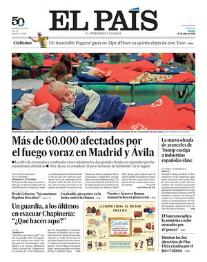 Prima pagina El País di oggi - Quotidiano estero