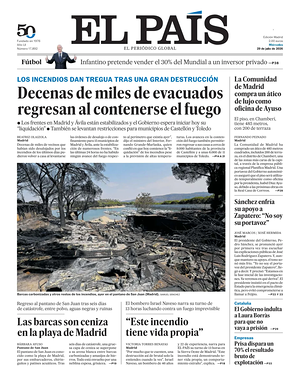 Prima pagina El País di oggi - Quotidiano estero