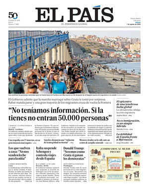 Prima pagina El País di oggi - Quotidiano estero