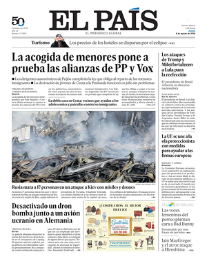Prima pagina El País di oggi - Quotidiano estero