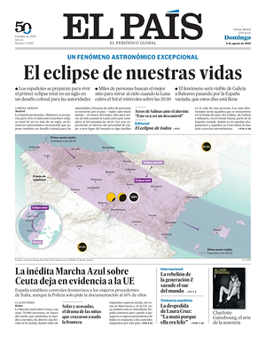 Prima pagina El País di oggi - Quotidiano estero