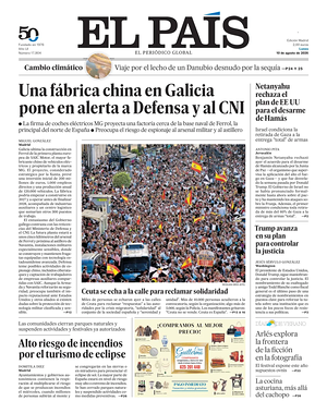 Prima pagina El País di oggi - Quotidiano estero
