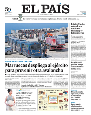 Prima pagina El País di oggi - Quotidiano estero