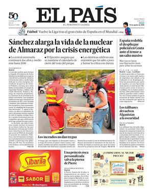 Prima pagina El País di oggi - Quotidiano estero