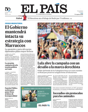 Prima pagina El País di oggi - Quotidiano estero
