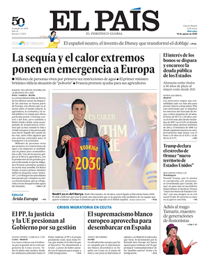Prima pagina El País di oggi - Quotidiano estero