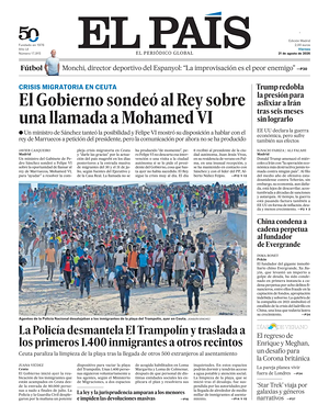 Prima pagina El País di oggi - Quotidiano estero
