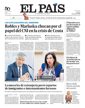 Prima pagina El País di oggi - Quotidiano estero