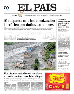 Prima pagina El País di oggi - Quotidiano estero