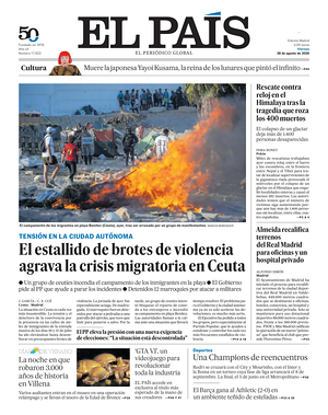 Prima pagina El País di oggi - Quotidiano estero
