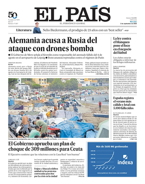 Prima pagina El País di oggi - Quotidiano estero