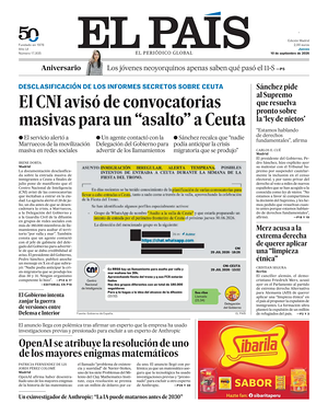 Prima pagina El País di oggi - Quotidiano estero