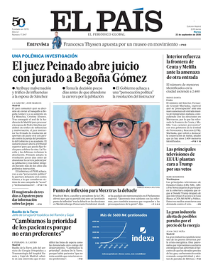 Prima pagina El País di oggi - Quotidiano estero