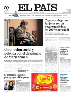 Prima pagina El País di oggi - Quotidiano estero